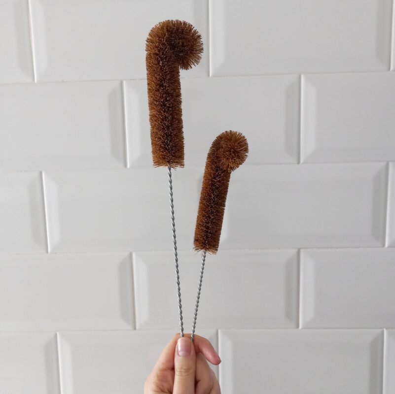 Cepillo de fibra de coco para botellas